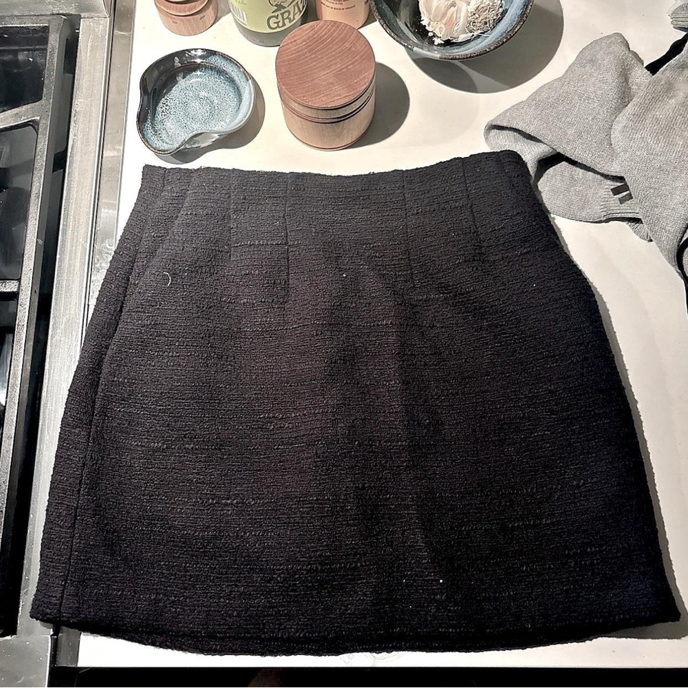 Aritzia Black Textured Mini Skirt